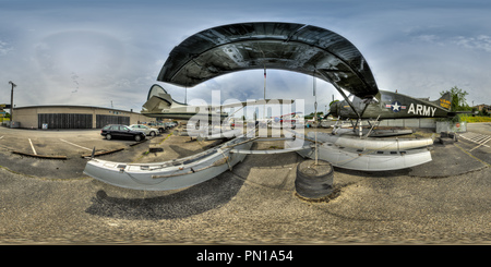 Vue panoramique à 360° de Kenmore Air Harbor, de Havilland Beaver 'Mathilda', Kenmore, WA