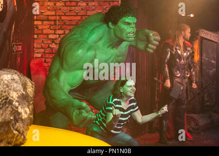 Hulk, Bruce Banner, Marvel, section du musée de cire de Madame Tussauds à Amsterdam, Pays-Bas Banque D'Images