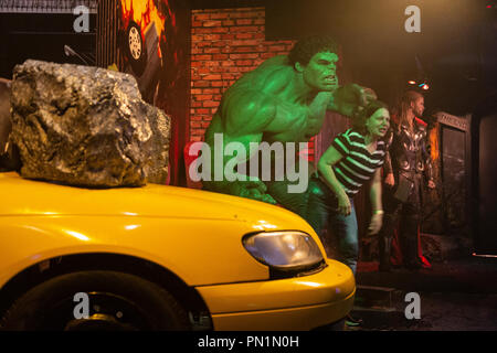 Hulk, Bruce Banner, Marvel, section du musée de cire de Madame Tussauds à Amsterdam, Pays-Bas Banque D'Images
