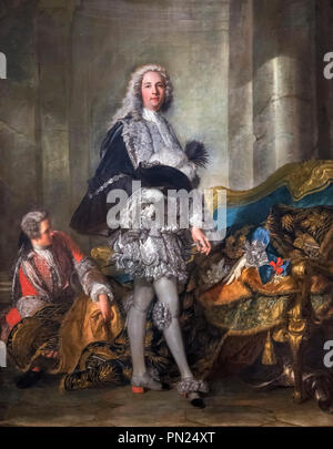 Portrait du maréchal de France (Marechal) Louis François Armand de Vignerot du Plessis, duc de Richelieu (1696-1788) par Jean-Marc Nattier, huile sur toile, c.1732 Banque D'Images