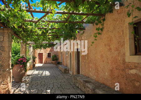 Jardin intérieur monastère d'Arkadi, Crète, Grèce Banque D'Images