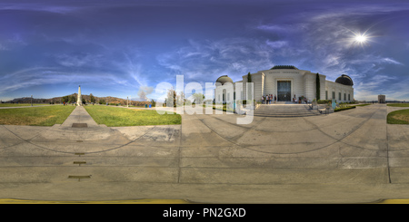Vue panoramique à 360° de Entrée Nord, Griffith Observatory, Los Angeles, CA
