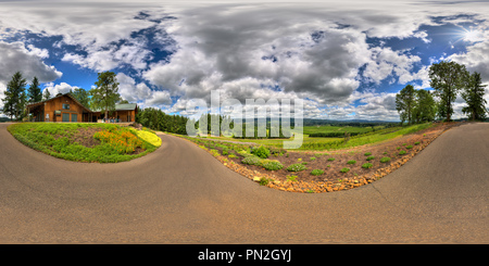 Vue panoramique à 360° de Vue sur le vignoble 1, Anderson vignoble familial, Newberg, ou