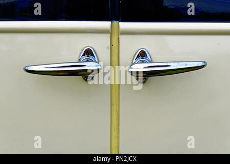 Whitley Bay Motor Show vintage poignées de porte Banque D'Images