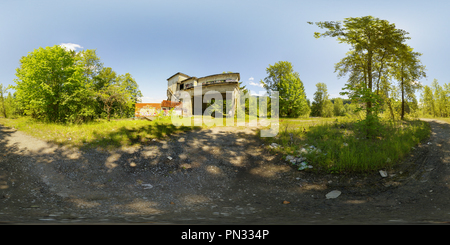 Vue panoramique à 360° de Abandonné l'usine de ciment dans le béton, WA