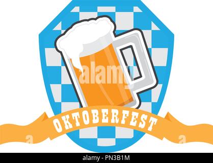 L'étiquette de la bière Oktoberfest avec icônes Illustration de Vecteur