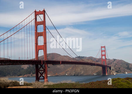 Golden Gate Bridge à San Francisco en Californie. Le pont suspendu le plus haut. Banque D'Images