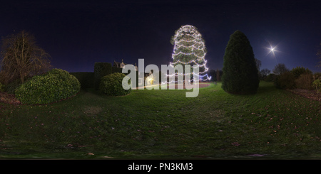 Vue panoramique à 360° de Wakehurst Place 'arbre de Noël' déc 2008