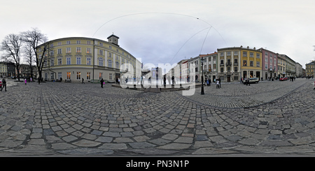 Vue panoramique à 360° de Patinoire de la place du marché de Lviv