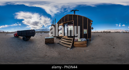 Vue panoramique à 360° de Manzanar, bloc 14 Mess Hall Réception