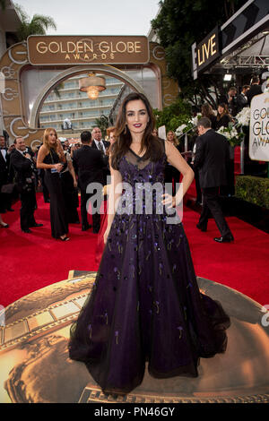 Ana de la Reguera assiste à la 73e assemblée annuelle Golden Globe Awards au Beverly Hilton de Los Angeles, CA le dimanche, Janvier 10, 2016. Référence #  32796 Fichier 069CCR pour un usage éditorial uniquement - Tous droits réservés Banque D'Images