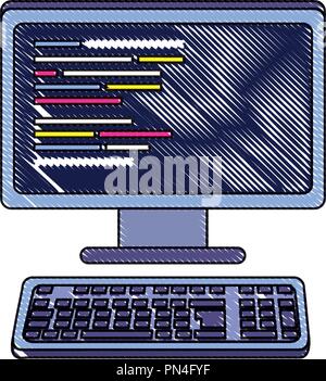 Le code de programmation râpé la technologie web Illustration de Vecteur