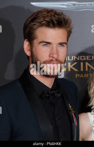 Liam Hemsworth au Los Angeles Premiere d' 'Lionsgates Les Hunger Games : Clarak - Partie 2 tenue au Théâtre de Microsoft à Los Angeles, CA, le 16 novembre 2015. Photo par Joe Martinez / PictureLux Banque D'Images