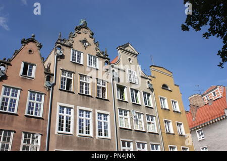 Bâtiments sur ul. Swietego Ducha à Gdansk, Pologne reconstruit après la DEUXIÈME GUERRE MONDIALE par les autorités communistes Banque D'Images