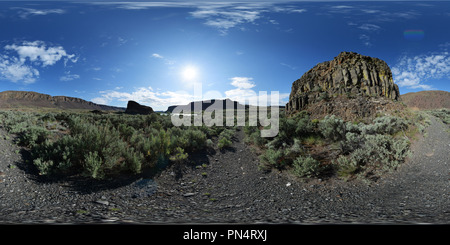 Vue panoramique à 360° de Park Lake - Bien Lakes-Dry Falls State Park, Washington State, USA