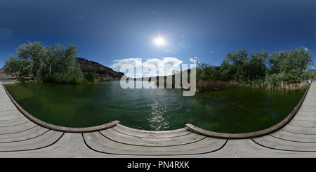 Vue panoramique à 360° de Lac profond, bien Lakes-Dry Falls State Park, Washington State, USA