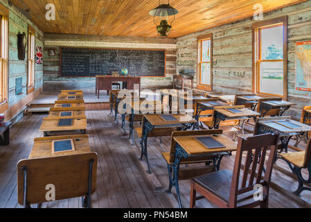 Une pièce historique à l'O'Keefe Ranch près de Vernon, BC, Canada Banque D'Images