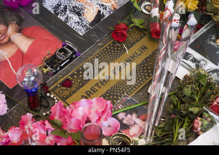 L'Apollo Theatre est titulaire d'un mémorial d'Aretha Franklin à Harlem en vedette : Aretha Franklin Où : New York City, New York, United States Quand : 20 août 2018 Credit : Marla Hernandez/WENN Banque D'Images