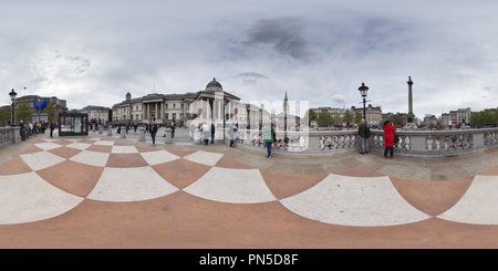 Vue panoramique à 360° de Trafalgar Square - Londres