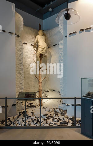 Lindholm Høje Museum mur intérieur des images de Viking life dans et autour d'Aalborg dans le Jutland-du-Nord Danemark Europe Banque D'Images