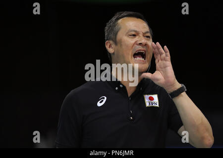 Florence, Italie. 18 Sep, 2018. Yuichi Nakagaichi (JPN) Volleyball FIVB : Championnat du monde masculin de volley-ball Italie et Bulgarie 2018 Premier tour extérieure une correspondance entre le Japon 3-2 Argentine à Nelson Mandela Forum à Florence, Italie . Credit : Hirano et Yoshihige/AFLO/Alamy Live News Banque D'Images