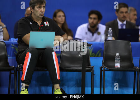 Florence, Italie. 18 Sep, 2018. Philippe Blain (JPN) Volleyball FIVB : Championnat du monde masculin de volley-ball Italie et Bulgarie 2018 Premier tour extérieure une correspondance entre le Japon 3-2 Argentine à Nelson Mandela Forum à Florence, Italie . Credit : Hirano et Yoshihige/AFLO/Alamy Live News Banque D'Images