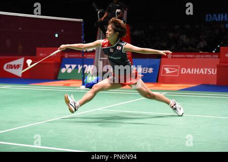Tokyo, Japon. 15 Sep, 2018. Nozomi Okuhara (JPN) : Badminton Yonex 2018 Daihatsu Japon ouvrir les demi-finales à Musashino Sport Forêt Plaza à Tokyo, au Japon . Credit : Hitoshi Mochizuki/AFLO/Alamy Live News Banque D'Images
