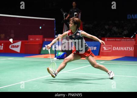 Tokyo, Japon. 15 Sep, 2018. Nozomi Okuhara (JPN) : Badminton Yonex 2018 Daihatsu Japon ouvrir les demi-finales à Musashino Sport Forêt Plaza à Tokyo, au Japon . Credit : Hitoshi Mochizuki/AFLO/Alamy Live News Banque D'Images