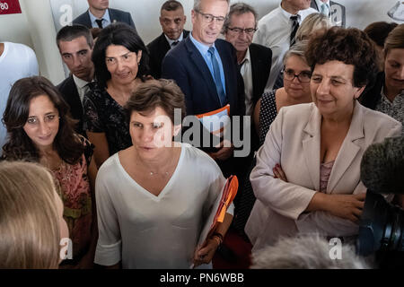 Lyon, France. 20 septembre 2018. Frédérique VIDAL, Ministre de l'enseignement supérieur, la recherche et l'innovation, et Roxana Maracineanu, Ministre des Sports, s'est rendu à l'Université de Lyon, le jeudi 20 septembre, à l'occasion de la Journée internationale du sport universitaire. Credit : FRANCK CHAPOLARD/Alamy Live News Banque D'Images