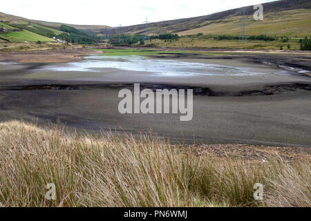 Réservoir Woodhead en sécheresse près de Glossop, Royaume-Uni Banque D'Images