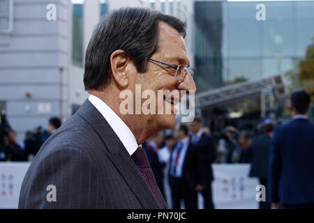 Salzbourg, Autriche 20 septembre 2018. Nicos Anastasiades, Président de Chypre se présente à une réunion informelle des 28 chefs d'État ou de gouvernement. Alexandros Michailidis/Alamy Live News Crédit : ALEXANDROS MICHAILIDIS/Alamy Live News Banque D'Images