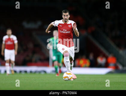 L'Emirates Stadium, Londres, Royaume-Uni. Sep 20, 2018. L'UEFA Europa League football, Arsenal versus Évasion ; Henrikh Mkhitaryan Crédit d'Arsenal : Action Plus Sport Images/Alamy Live News Banque D'Images