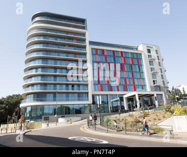 L'architecture moderne de Hilton Hotel, Bournemouth, Dorset, England, UK Banque D'Images