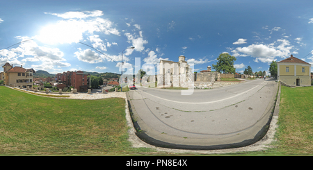 Vue panoramique à 360° de Shanghai - l'autre côté de la rue de l'église de Saint Achilius