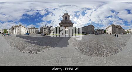 Vue panoramique à 360° de Dublin, Trinity College - Place du Parlement, vue 2