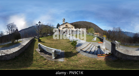 Vue panoramique à 360° de Sanctuaire de la Vierge de Boden - Boden Square (alt. 500 mt. m.s.l.) - Ornavasso - Italie