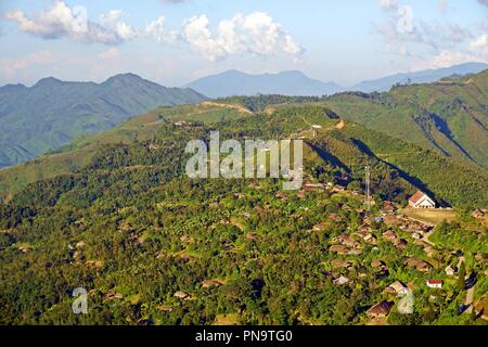 Longwa village tribal, Mon, Nagaland, Inde, Myanmar Banque D'Images