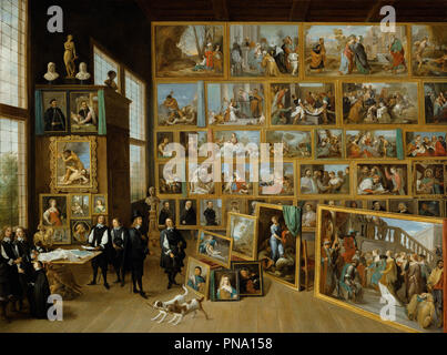 L'Archiduc Léopold Wilhelm et l'artiste dans le archducal photo gallery à Bruxelles. Date/Période : Ca. 1650. La peinture. Huile sur toile. Hauteur : 123 cm (48,4 in) ; Largeur : 163 cm (64,1 in). Auteur : Teniers le Jeune, DAVID. Banque D'Images