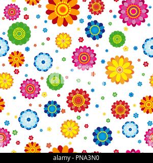 Modèle Floral réalisés en fleurs sur un fond blanc, une illustration. Illustration de Vecteur