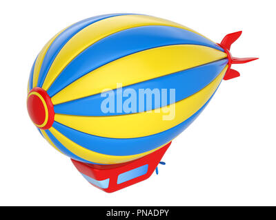 Toy dirigeable isolé sur fond blanc. Le rendu 3d. Banque D'Images
