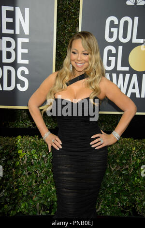 Mariah Carey arrive à la 75e Assemblée Golden Globe Awards au Beverly Hilton de Los Angeles, CA le dimanche, Janvier 7, 2018. Banque D'Images