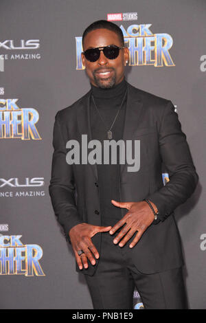 Sterling K. Brown lors de la première de Marvel Studios' 'Black Panther' tenue à l'Kodak Theater à Hollywood, CA, le 29 janvier 2018. Photo par Joseph Martinez / PictureLux Banque D'Images