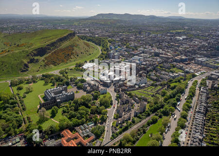 Vue aérienne Holyrood House Edinburgh Banque D'Images