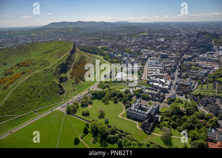 Vue aérienne Holyrood House Edinburgh Banque D'Images