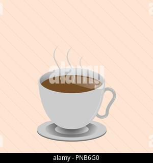 Vector Illustration design plat modèle esp vide copier du texte pour Ad, promotion, affiche, flyer, bannières web, l'article. La vapeur chaude tasse de lévitation Dri Illustration de Vecteur