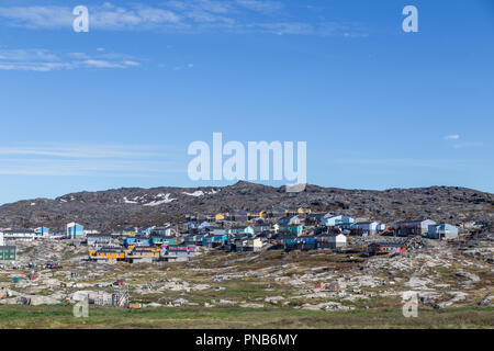 Maisons colorées à Ilulissat, Groenland. Banque D'Images