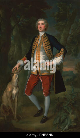 John Dodd, de Swallowfield, Berkshire. Date/période : 1739. La peinture. Huile sur toile. Hauteur : 2 388 mm (94.01 in) ; largeur : 1 470 mm (57,87 po). Auteur : John Vanderbank. Banque D'Images