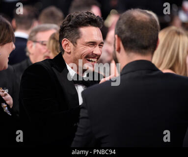 James Franco remporte le Golden Globe Award pour la MEILLEURE PERFORMANCE PAR UN ACTEUR DANS UN FILM - Comédie ou comédie musicale pour son rôle dans 'l'artiste' catastrophe à la 75e Assemblée Golden Globe Awards au Beverly Hilton de Los Angeles, CA le dimanche, Janvier 7, 2018. Référence #  33508 Fichier 551CCR pour un usage éditorial uniquement - Tous droits réservés Banque D'Images