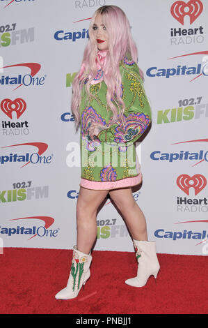 Kesha au iHeartRadio KIISFM Jingle Ball 2017 s'est tenue au Forum à Inglewood, CA le Vendredi, Décembre 1, 2017. Photo de RPAC/PictureLux 33484 Numéro de référence de dossier 038RPAC01 pour un usage éditorial uniquement - Tous droits réservés Banque D'Images