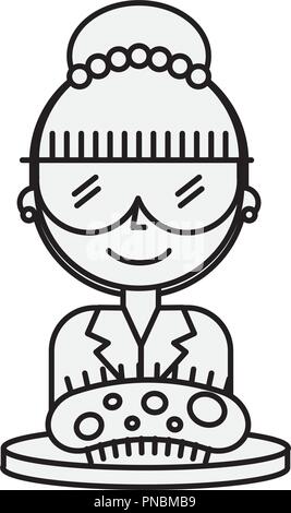 Femme avec des lunettes scientifiques bactéries sur boîte de pétri Illustration de Vecteur